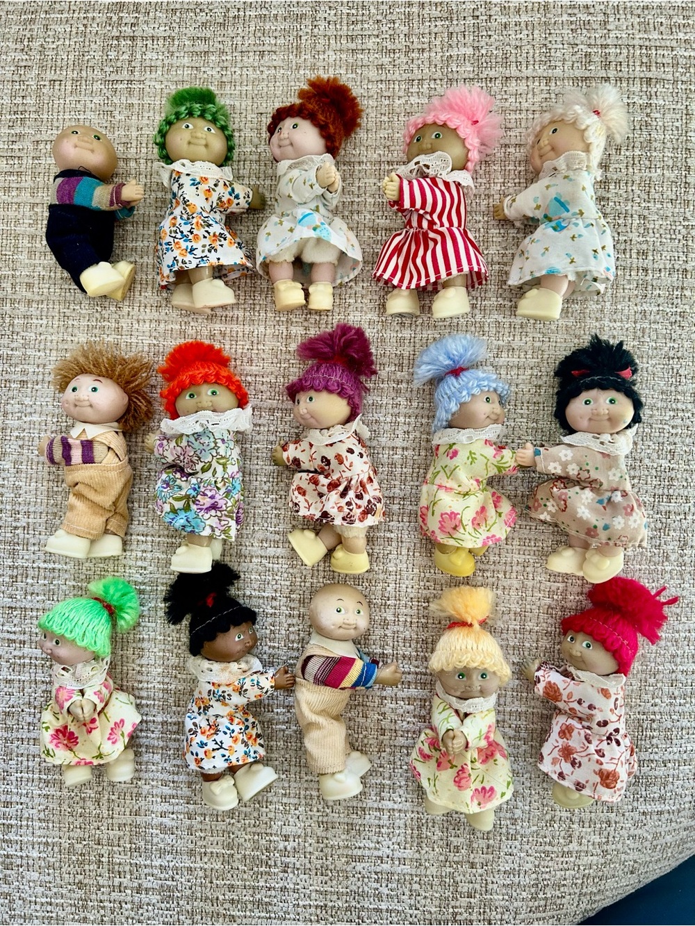 Cabbage patch clip on dolls vintage lot of 15